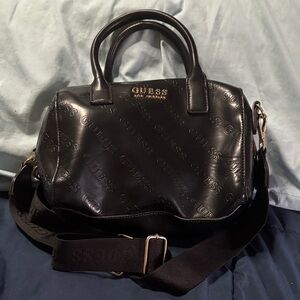 GUESS Black Embossed Logo Hand Purse